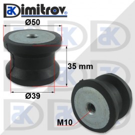 Антивибрационен тампон М10 x Ø50 x 35 mm Антивибрационен тампон М10 x Ø50 x 35 mm